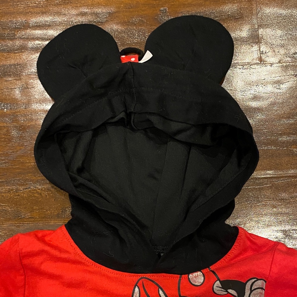 Minnie Mouse Red and Black Tutu Dress with Mouse Ears Hood Size 7/8 - Picture 3 of 9